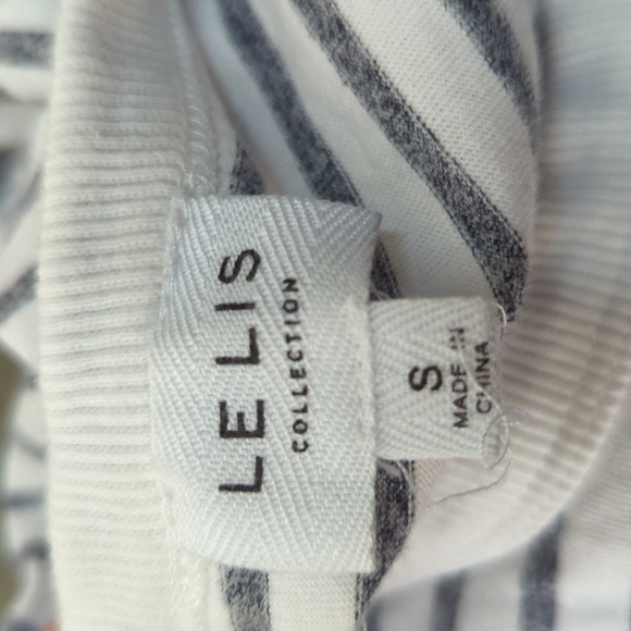 Le Lis Striped Boxy Tank Shirt White Gray S nautical preppy casual classic - Picture 5 of 7